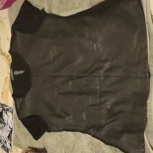 Ralph Lauren size large black pleather shirt